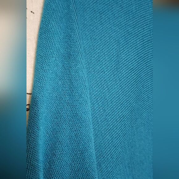 Woman Within Teal Draped Cardigan - Picture 4 of 8